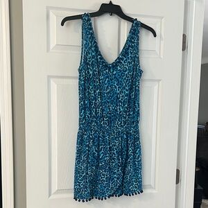 Lilly Pulitzer Blue and White Leopard Print Top